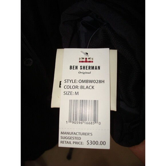 New NWT Mens M $300 Ben Sherman London Down Blend Coat Removable Hood Black Warm - Picture 6 of 14